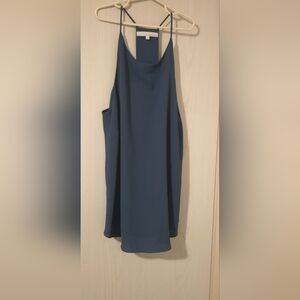 Monk & Lou Flowing High-Neck Trapeze Tank – Teal – Size XS